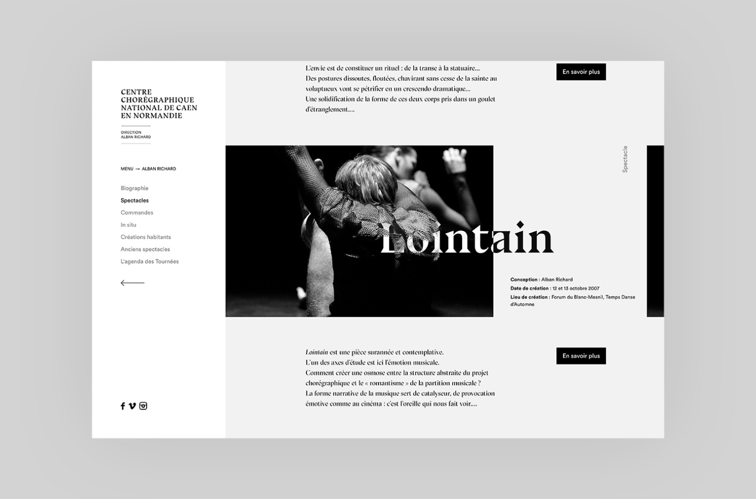 Nouveau site Internet pour le Centre Chorégraphique