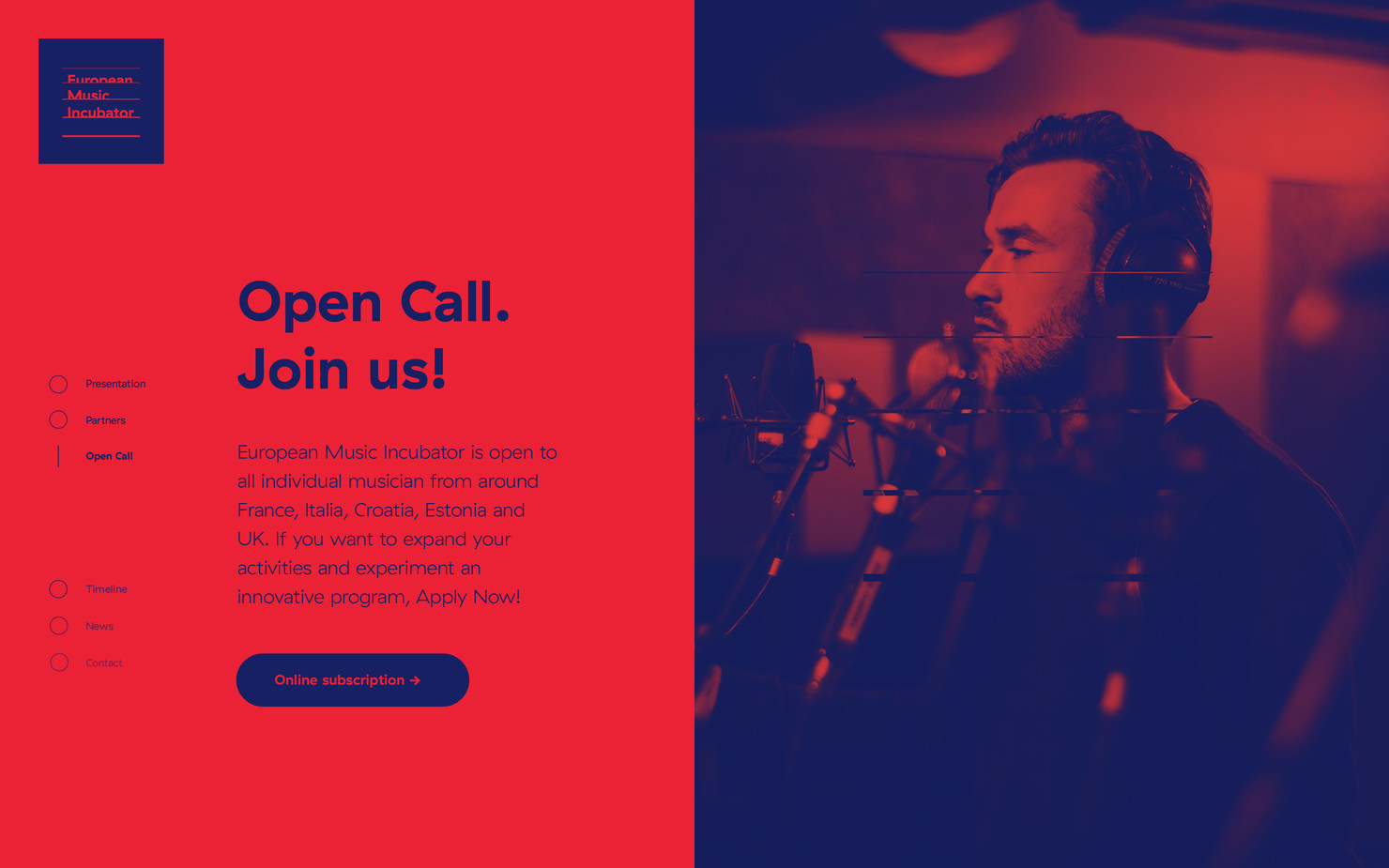 Illustration du projet EMI pour le client European Music Incubator