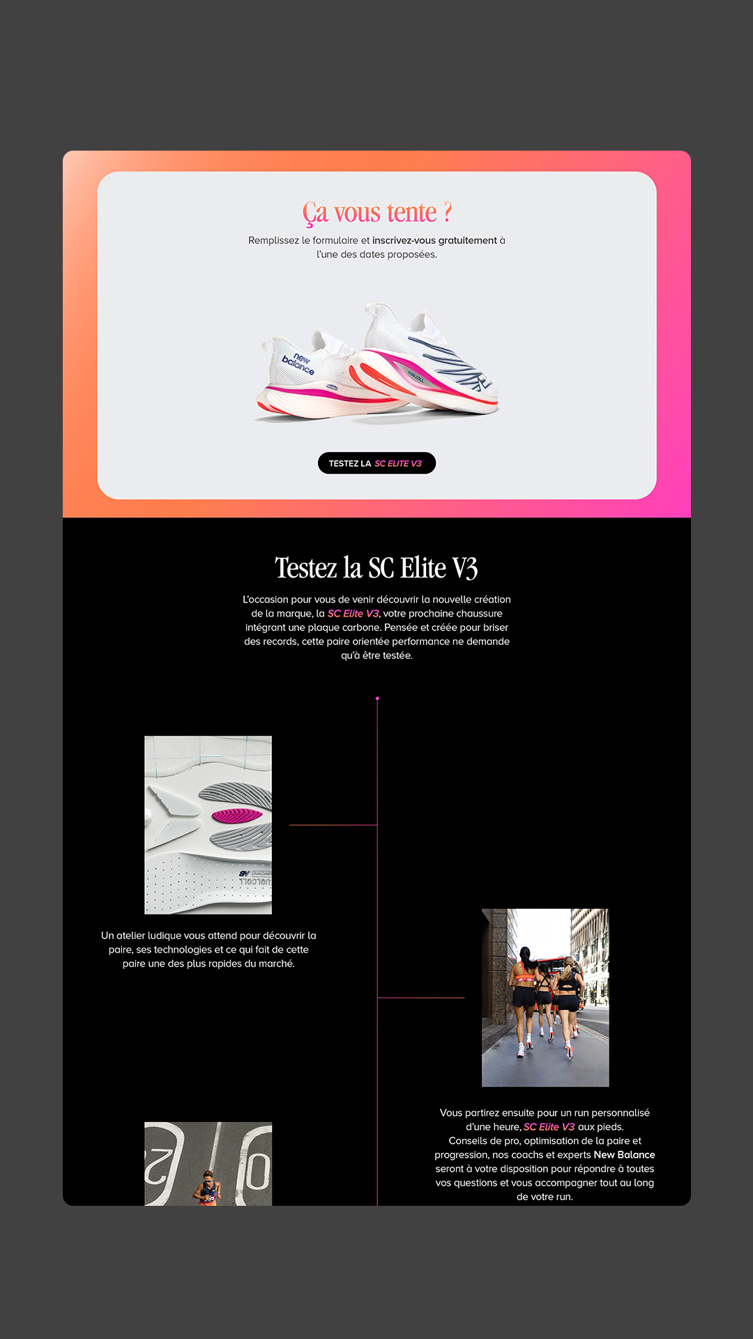 Illustration du projet New Balance Elite Tour pour le client Running Heroes & New Balance