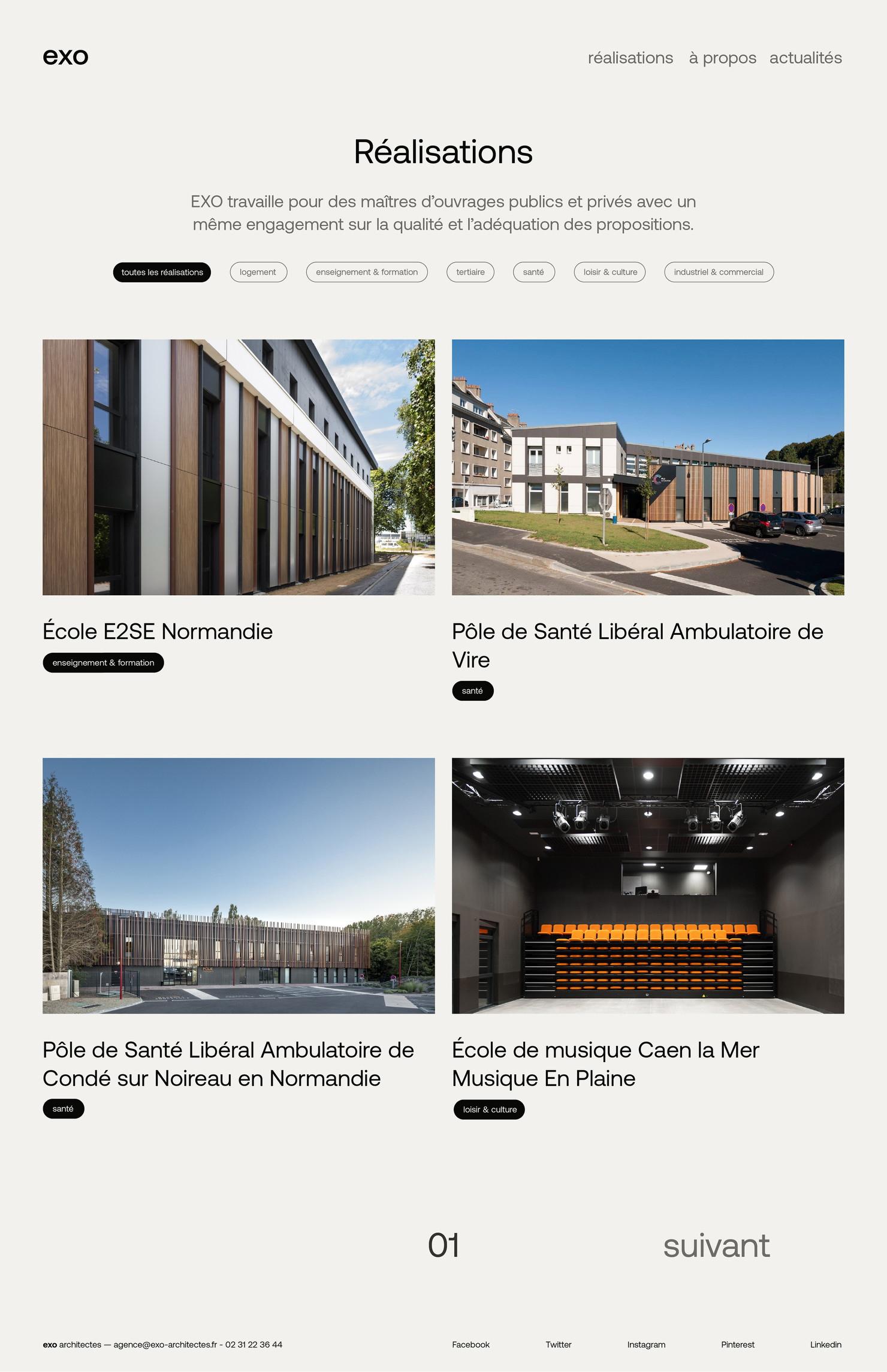 Illustration du projet EXO Website pour le client EXO Architectes