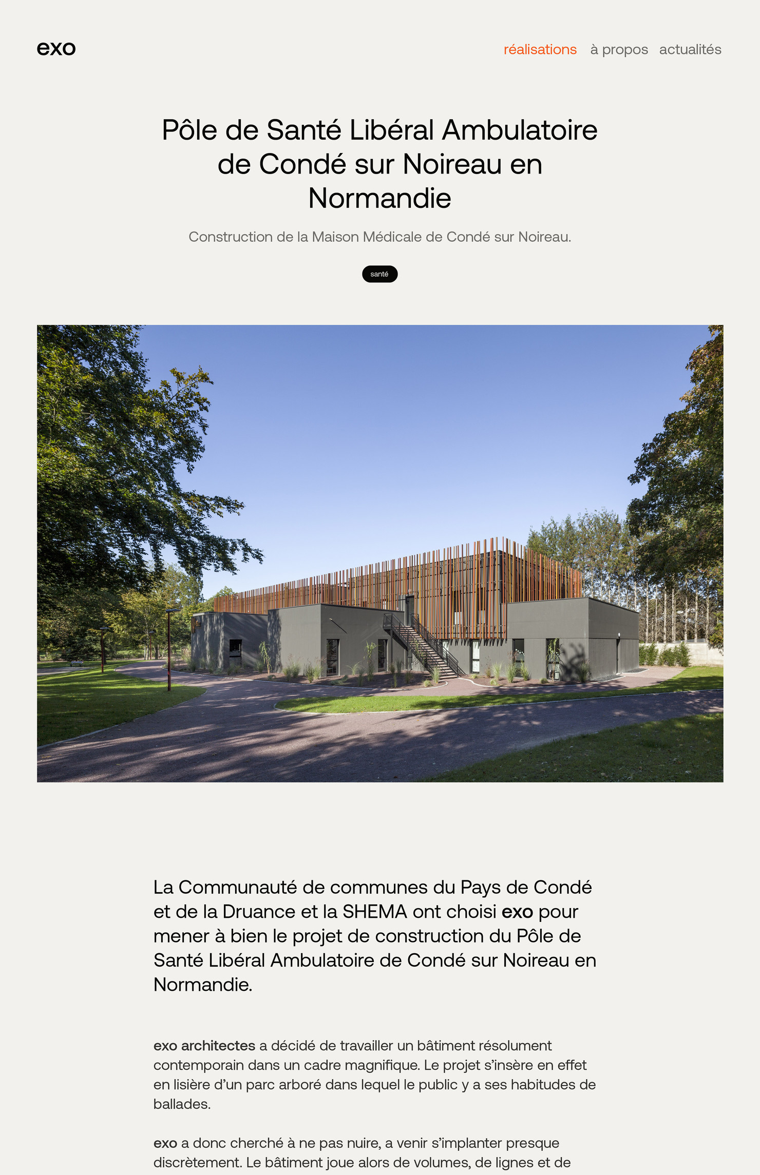 Illustration du projet EXO Website pour le client EXO Architectes