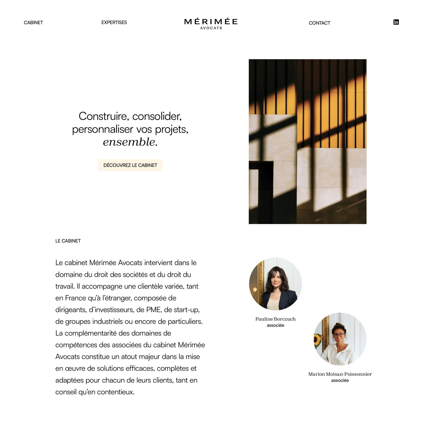 Illustration du projet Mérimée Avocats pour le client Mérimée Avocats