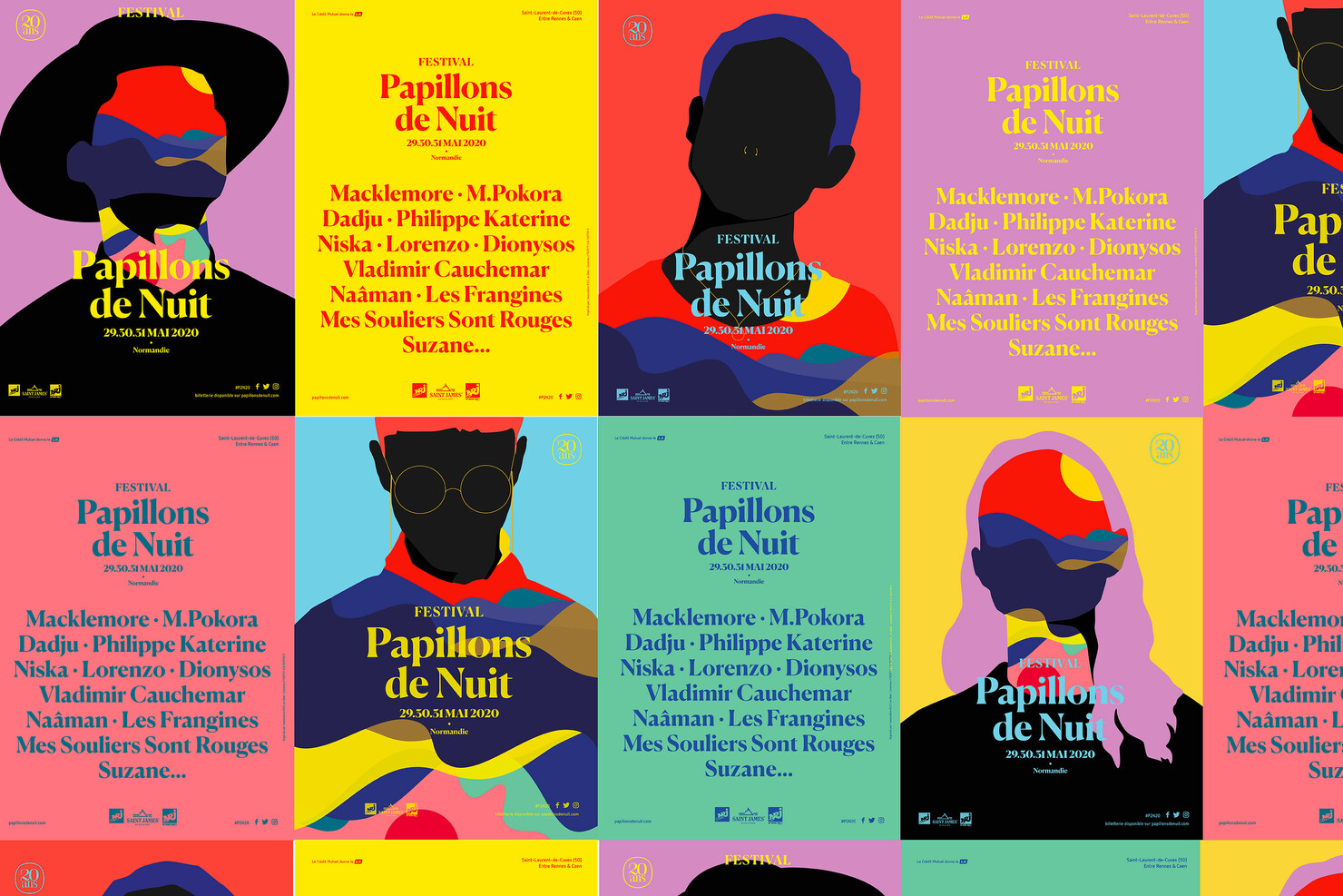 Illustration du projet P2N 20 pour le client Festival Papillons de Nuit