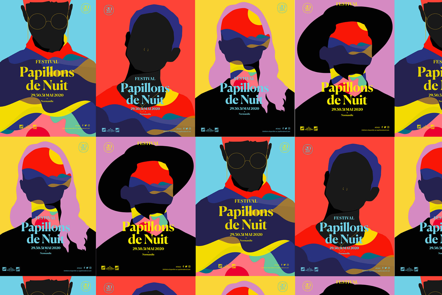 Illustration du projet P2N 20 pour le client Festival Papillons de Nuit