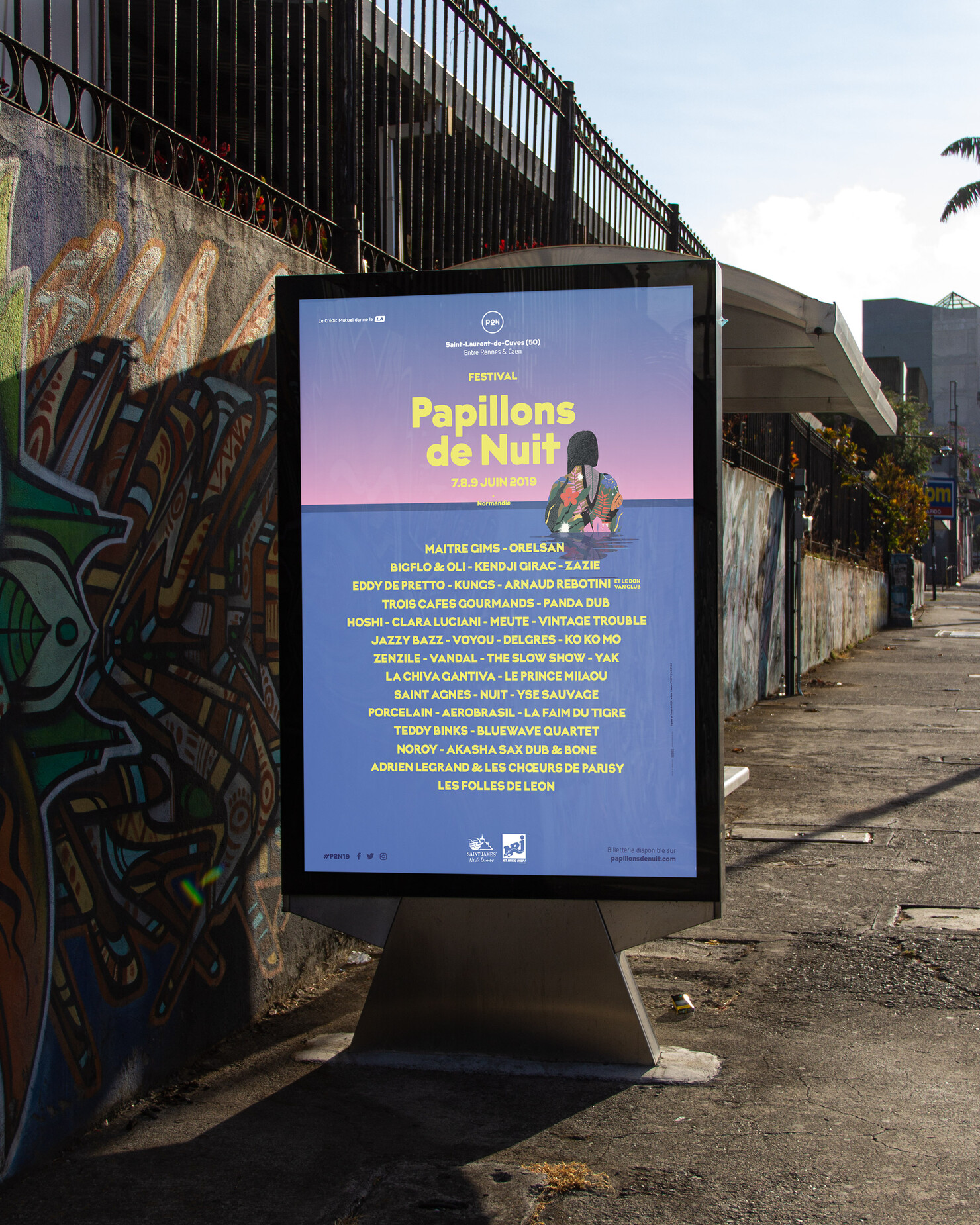 Illustration du projet P2N 19 pour le client Festival Papillons de Nuit
