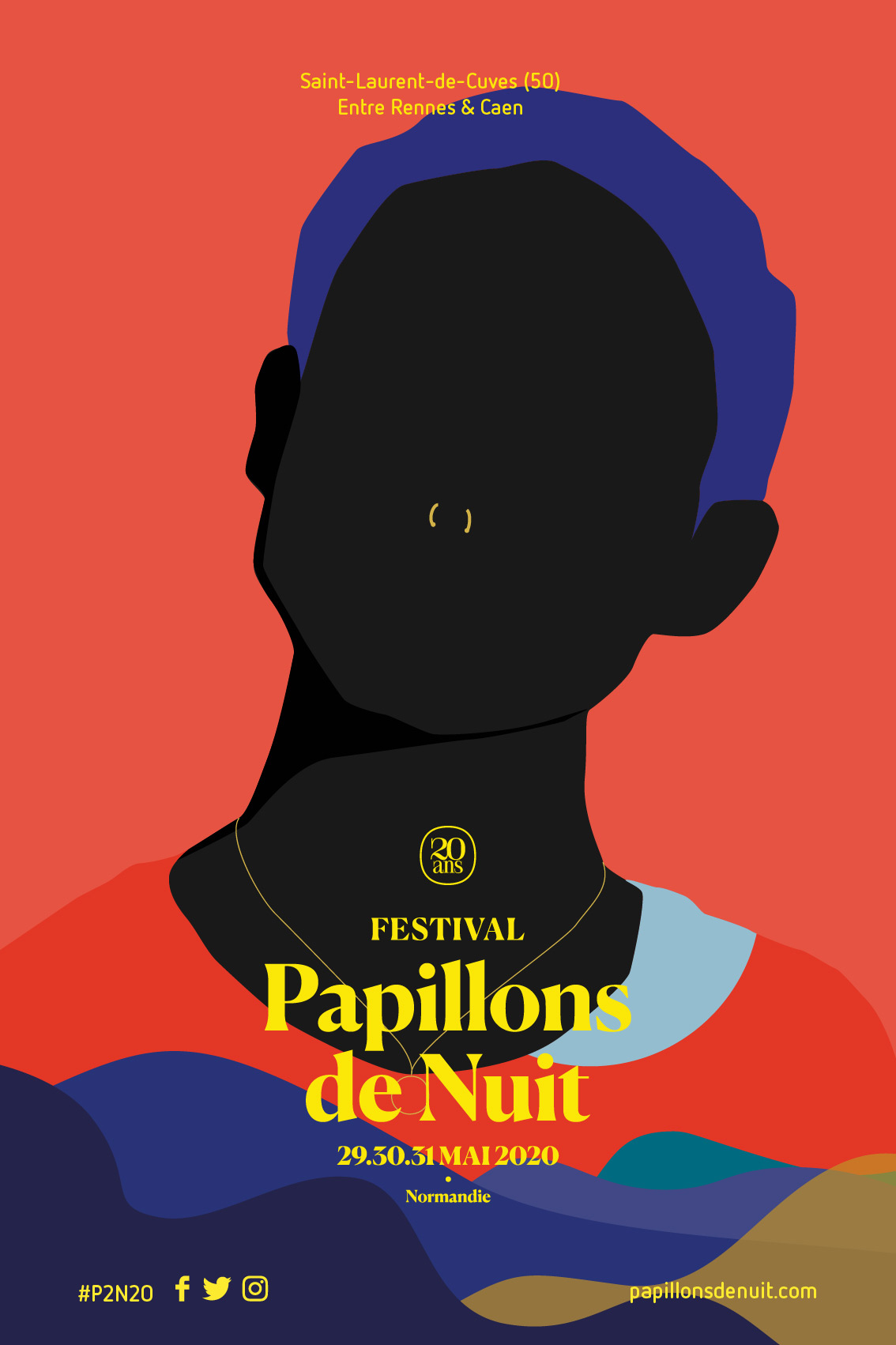 Illustration du projet P2N 20 pour le client Festival Papillons de Nuit