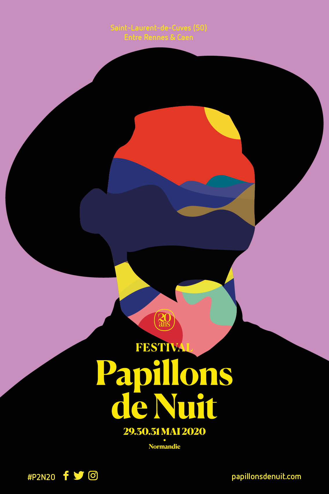 Illustration du projet P2N 20 pour le client Festival Papillons de Nuit