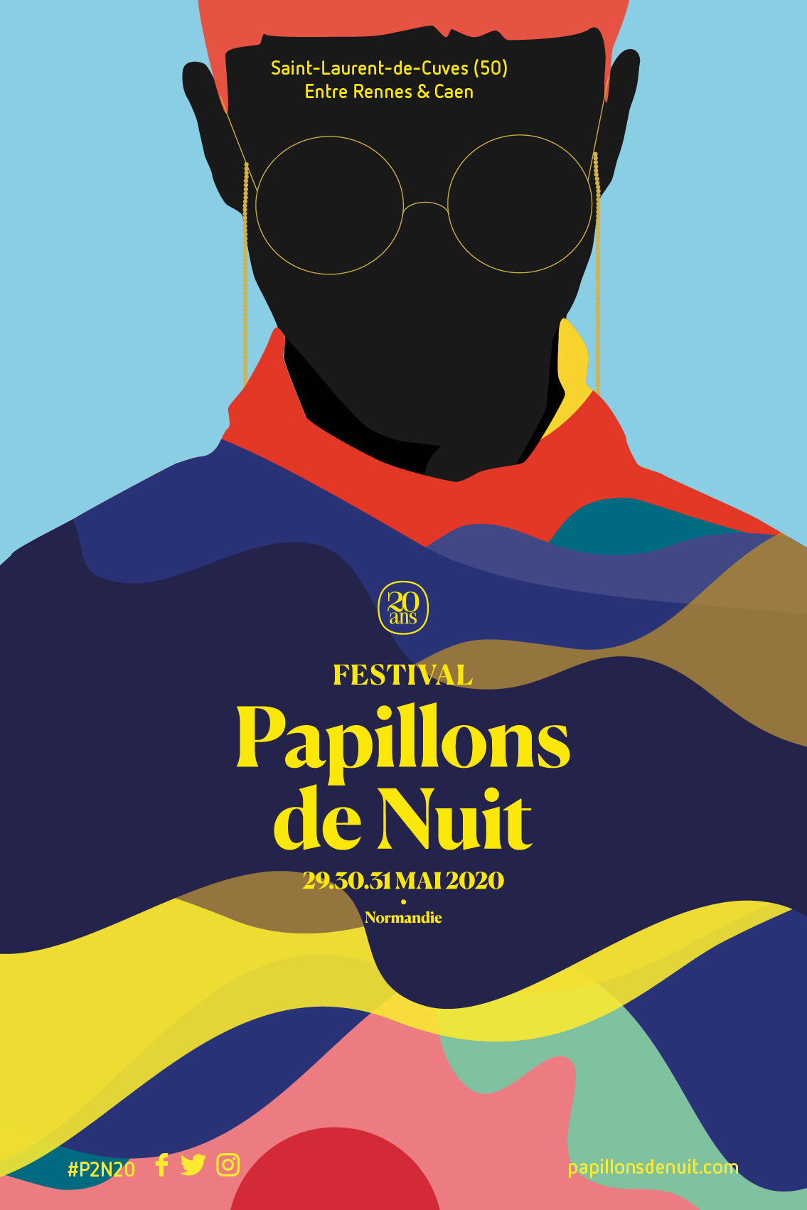 Illustration du projet P2N 20 pour le client Festival Papillons de Nuit