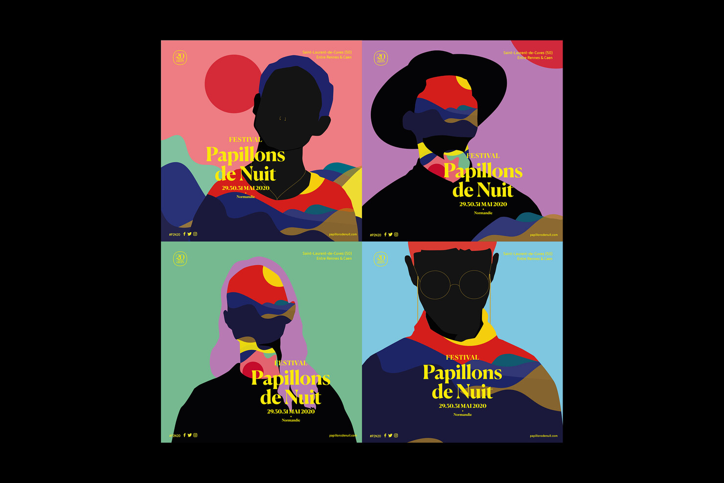 Illustration du projet P2N 20 pour le client Festival Papillons de Nuit