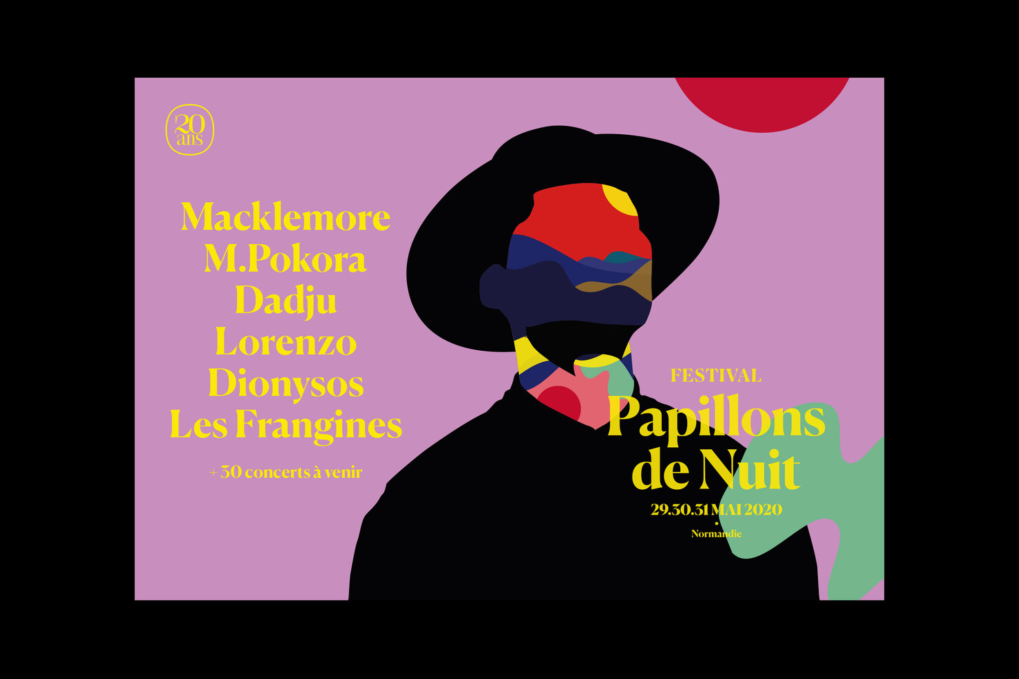 Illustration du projet P2N 20 pour le client Festival Papillons de Nuit