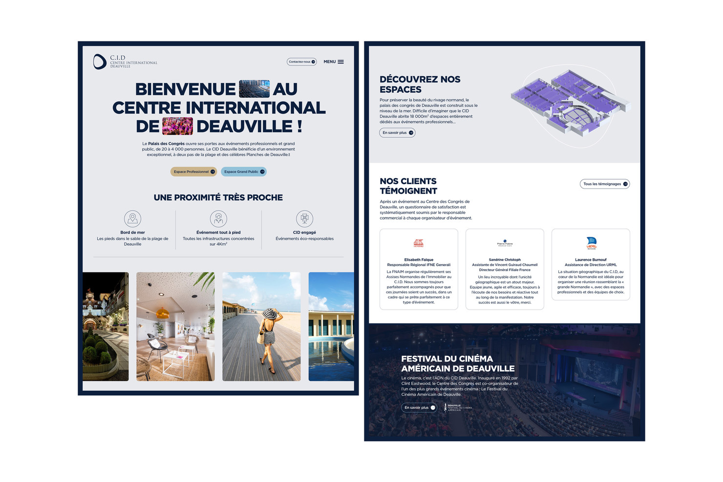 Illustration du projet CID Website pour le client CID Palais des congrès de Deauville