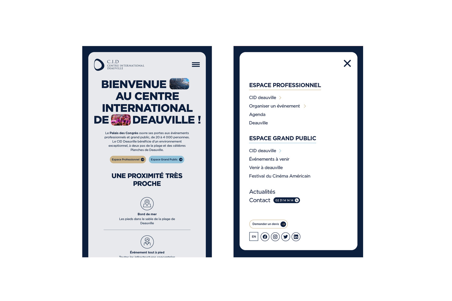 Illustration du projet CID Website pour le client CID Palais des congrès de Deauville