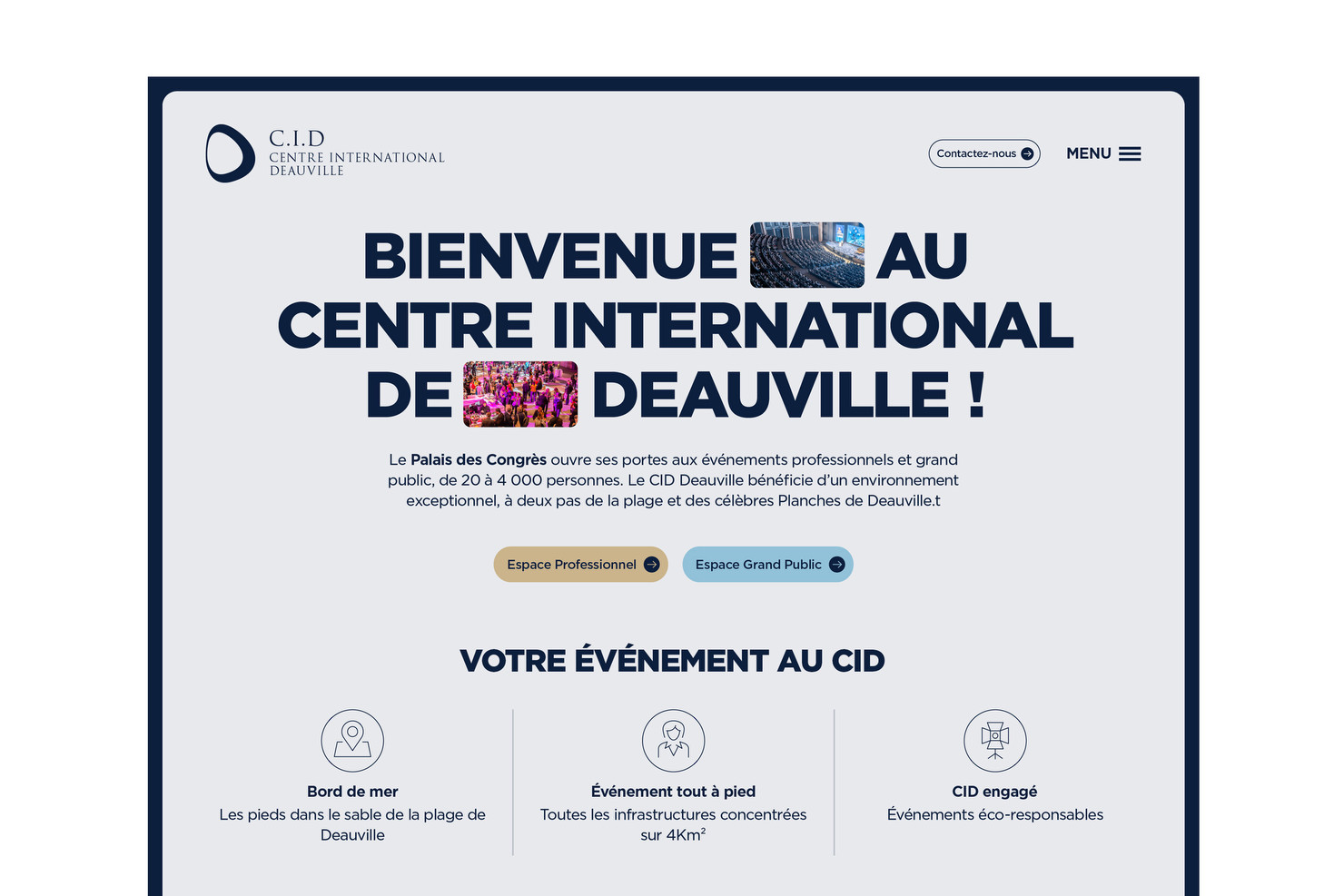 Illustration du projet CID Website pour le client CID Palais des congrès de Deauville
