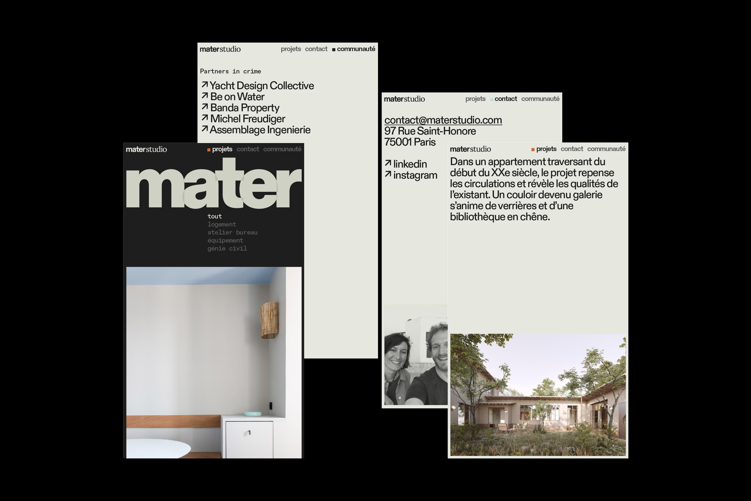 Illustration du projet Mater Website pour le client Mater Studio