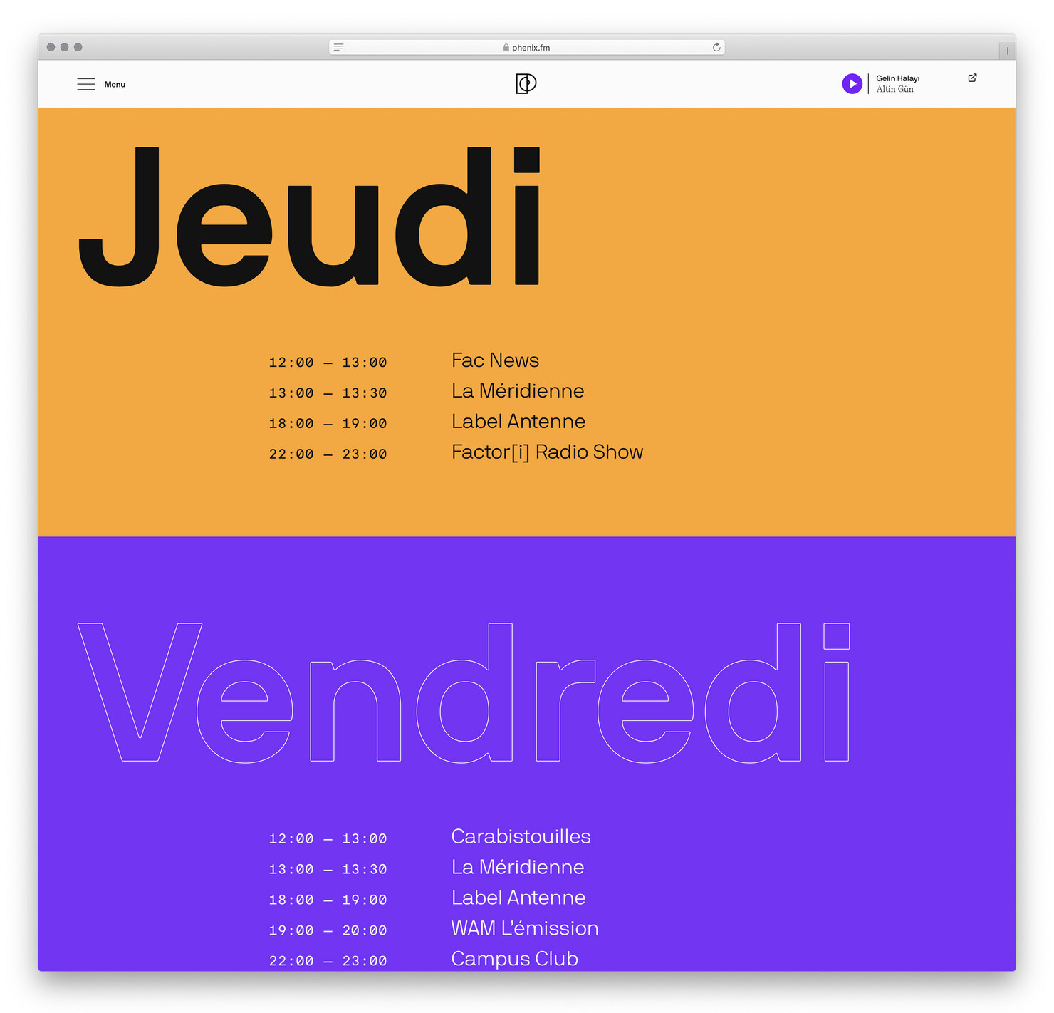 Illustration du projet Phénix.fm pour le client Radio Phénix