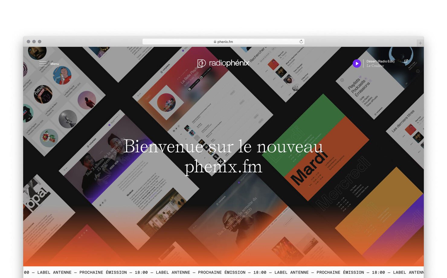 Illustration du projet Phénix.fm pour le client Radio Phénix